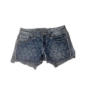 Miss Me Women's Denim Shorts Size‎ 27 Frayed Hem Bling Style JP5842H
